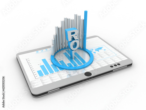 3d rendering Stock market online business concept. business Graph with mobile phone