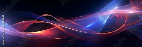 Neon motion blur wave different colour abstract swirl lights. Light painting. Generative AI