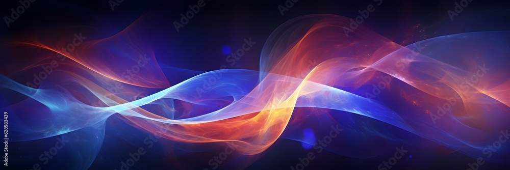 Neon motion blur wave different colour abstract swirl lights. Light painting. Generative AI