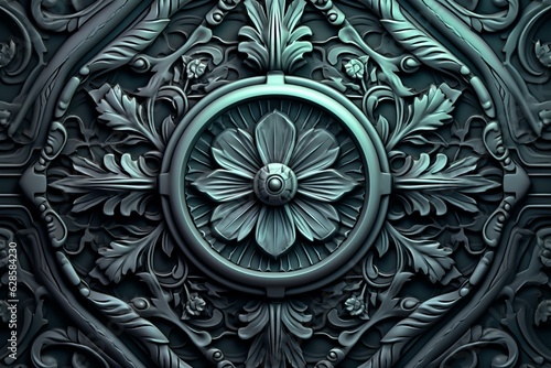 3d rendering of an ornate design on a black background