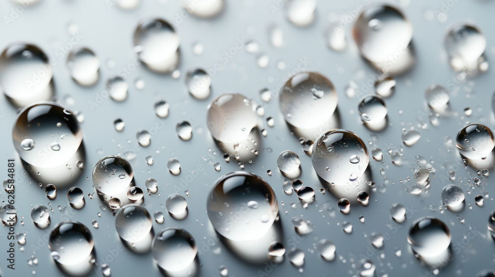 Sparkling Ripples: Water Drops and Splashes on Clear Surface. Generative AI