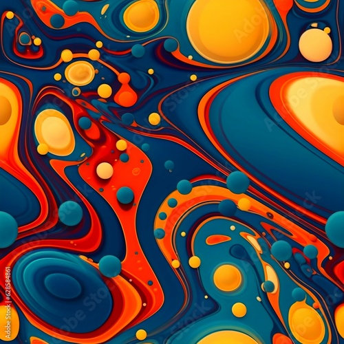AI generated illustration of vibrant colors and swirling shapes, depicting a scene and movement