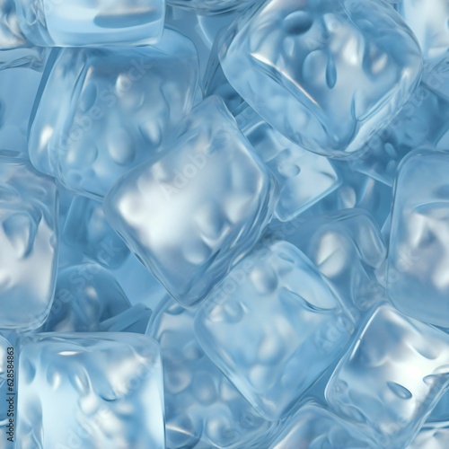 AI generated illustration of A pile of clear, solid ice cubes