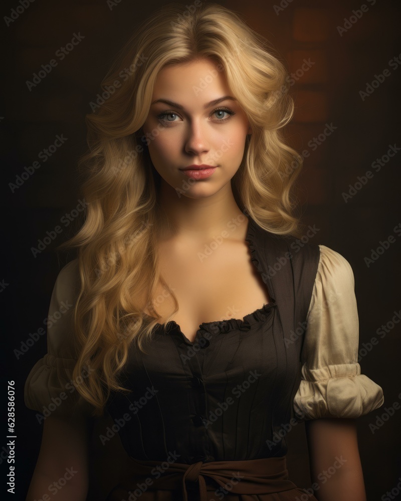 a beautiful blonde woman with long hair in a dress a beautiful blonde woman with long hair in a dress