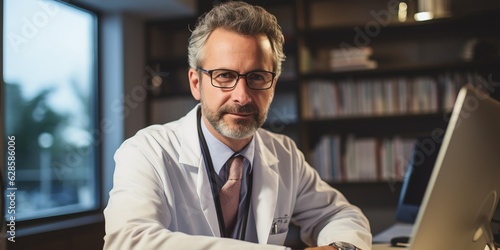 doctor using computer in hi...