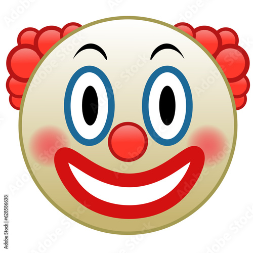 Clown emoji vector and PNG round icon