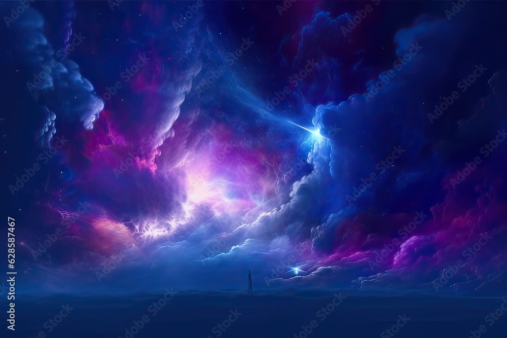 Fototapeta premium planet in the night. Created with Generative AI Technology