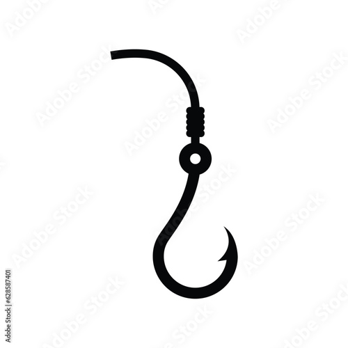 Fishhook or fishing hook icon. Fishing equipment vector illustration