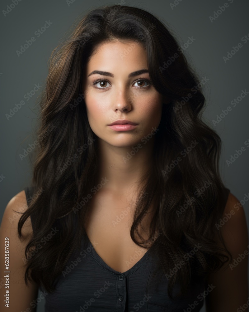 a beautiful young woman with long wavy hair a beautiful young woman with long wavy hair