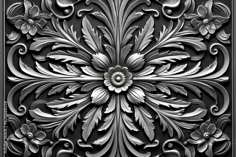a black and white image of an ornamental design on a black background a black and white image of an ornamental design on a black background