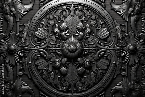 a black and white photo of an ornate design