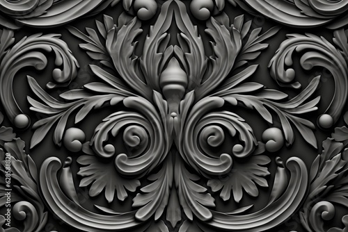 a black and white photo of an ornate design