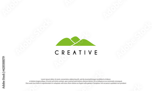 Landscape Hills logo design vector illustration. green Hill icon.usable for business and golf logo,isolated on white background