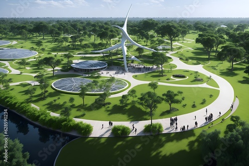 Eco-Park: Discover a sustainable oasis showcasing solar, wind & renewable energy sources, an educational & recreational haven for the community