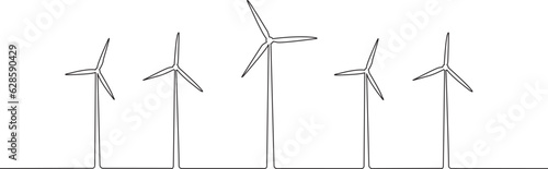 Fotografia, Obraz Icono de molinos de viento. Vector. Concepto: Energía eólica
