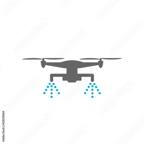 Smart farm with drone icon isolated on transparent background © sljubisa