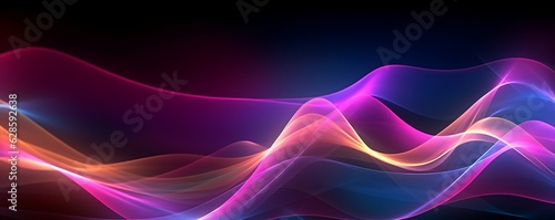 abstract futuristic background with gold PINK blue glowing neon moving high speed wave lines and bokeh lights. Data transfer concept Fantastic wallpaper, Ai, Generative AI