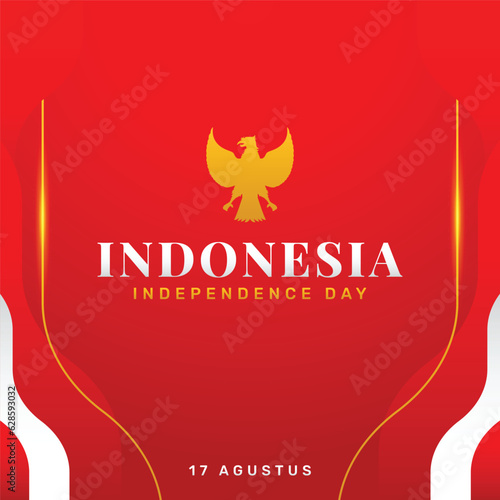 Gradient Indonesia Independence Day Background Template Poster