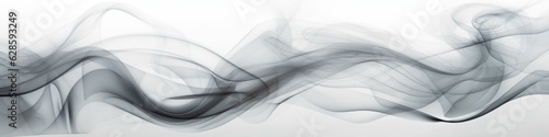 AI generated illustration of a black plume of smoke is billowing over a white background