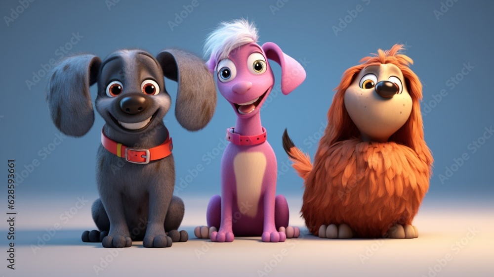 Fototapeta premium Dog characters.Generative AI