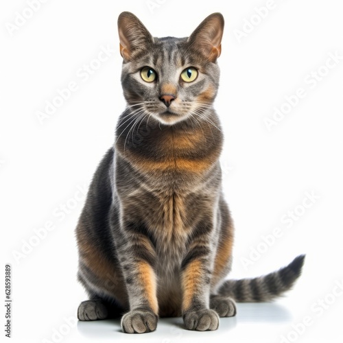 a cat sitting in front of a white background © AberrantRealities