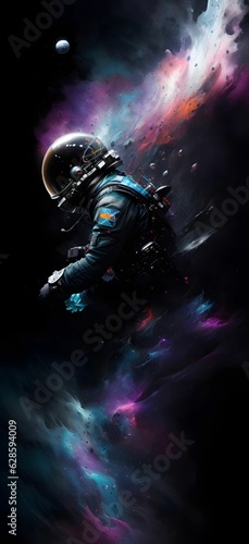 AI generated illustration of A astronaut is seen in a weightless environment