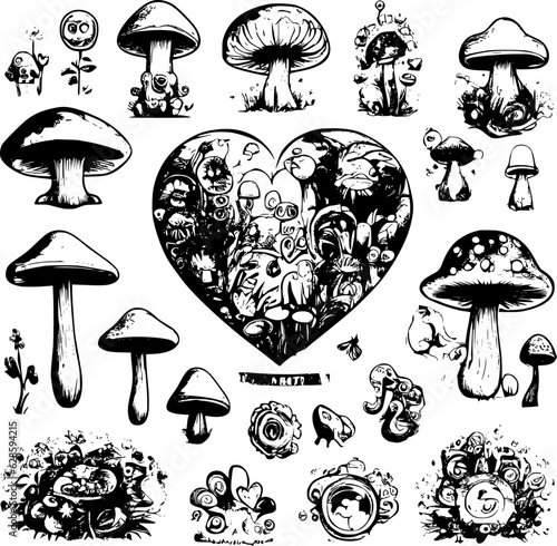 set of mushrooms