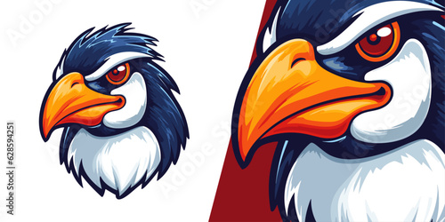 Trendy Penguin Mascot Badge: Elevate Your Team's Style & Unity with a Contemporary Vector Logo