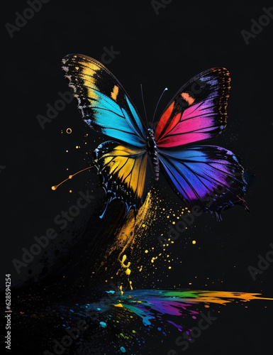 butterfly on black background © sayong
