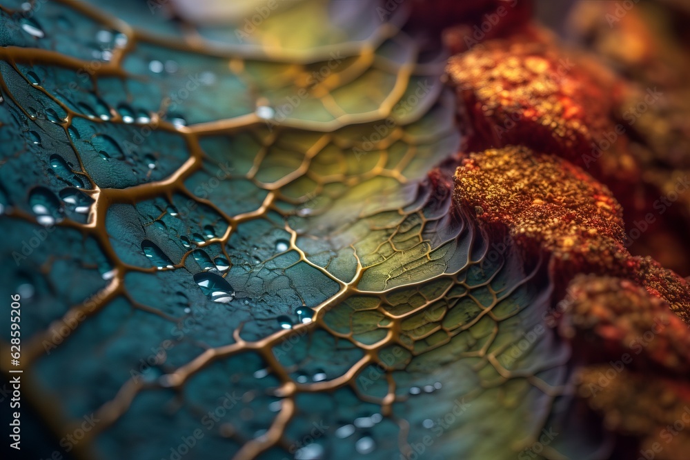 a close up view of a leaf with water droplets on it a close up view of a leaf with water droplets on it
