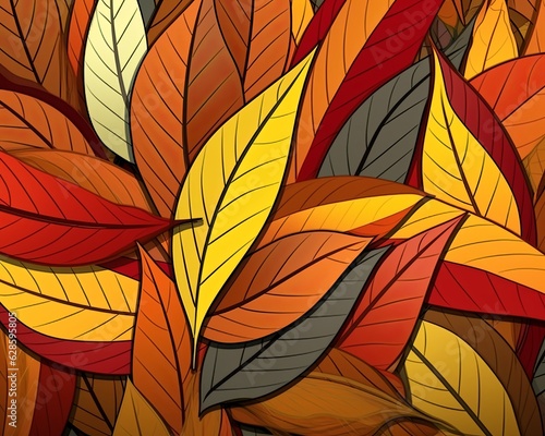 a colorful background with many different colored leaves