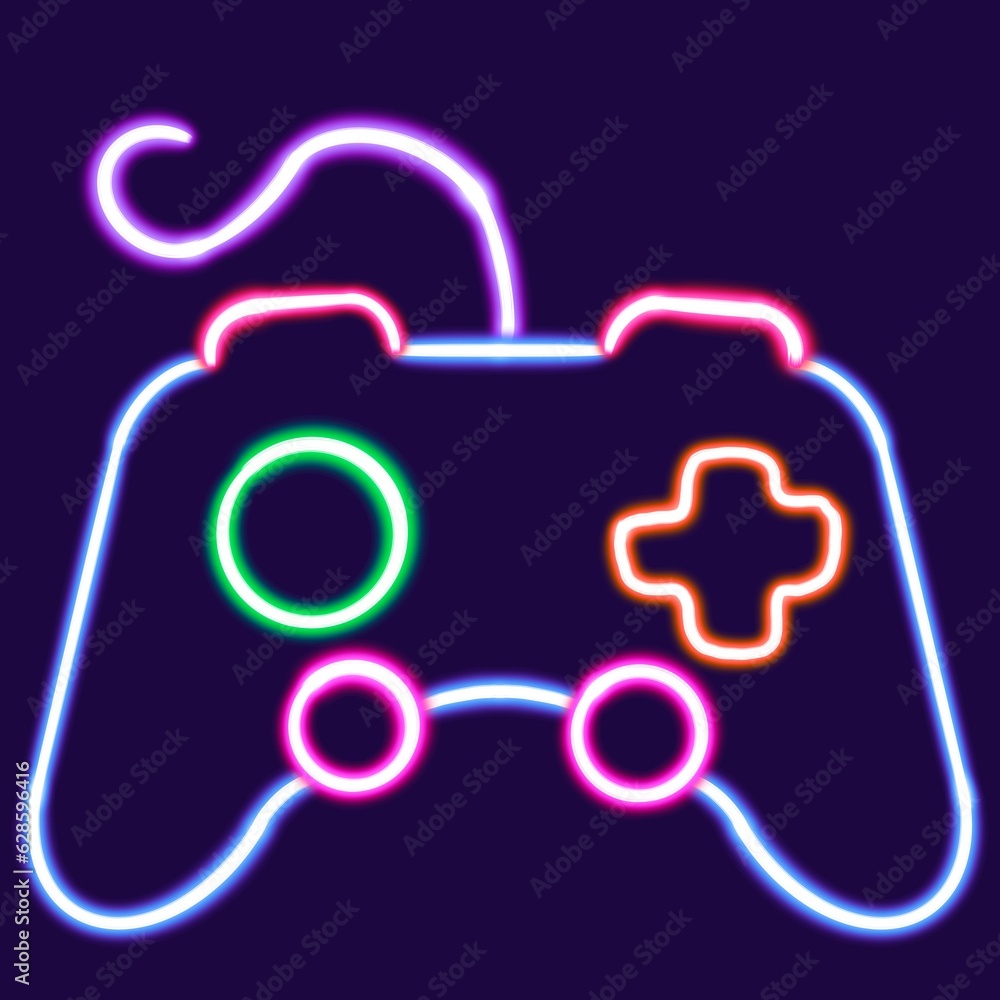 neon joystick glowing desktop icon, game remote neon sticker, gamer neon figure, glowing figure, neon geometrical figures neon joystick glowing desktop icon, game remote neon sticker, gamer neon figure, glowing figure, neon geometrical figures
