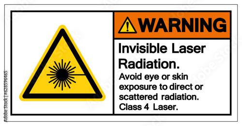 Warning Invisible Laser Radiation Symbol Sign ,Vector Illustration, Isolate On White Background Label. EPS10