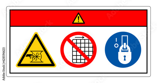 Danger Shear Points Sharp Edges Do Not Remove Guard Symbol Sign, Vector Illustration, Isolate On White Background Label .EPS10
