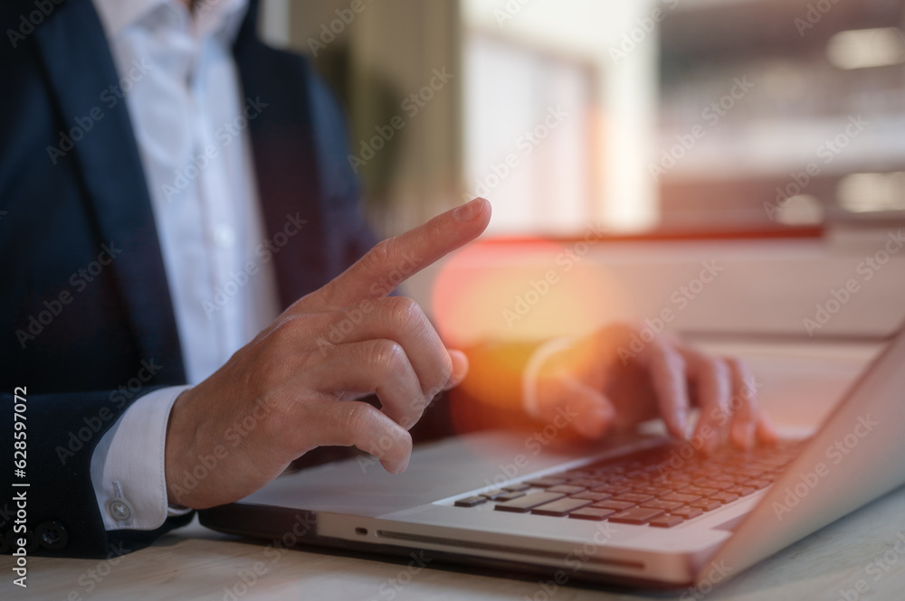 businessman using computer laptop presenting business data report, business meeting, marketing plans and strategy businessman using computer laptop presenting business data report, business meeting, marketing plans and strategy