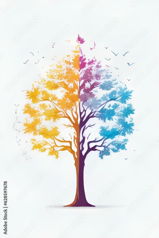 Fototapeta premium four season tree