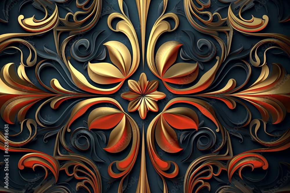 a gold and black background with an ornate design a gold and black background with an ornate design