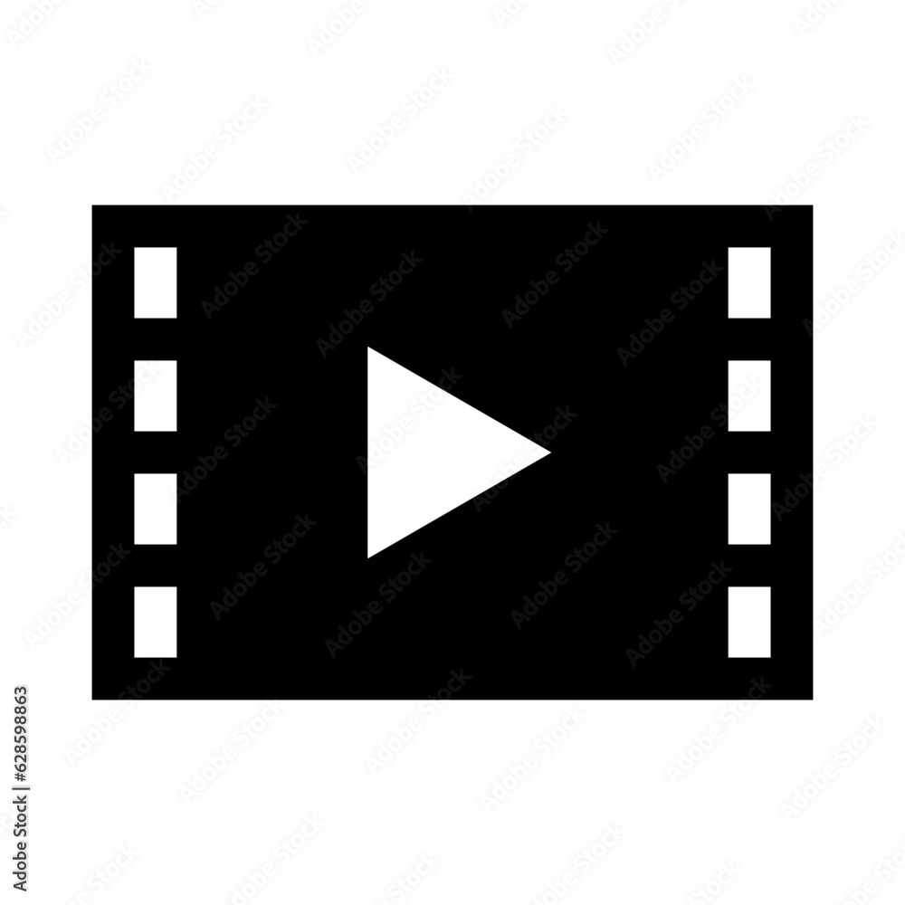 コンテンツ、動画を表す塗りつぶしスタイルのアイコン コンテンツ、動画を表す塗りつぶしスタイルのアイコン