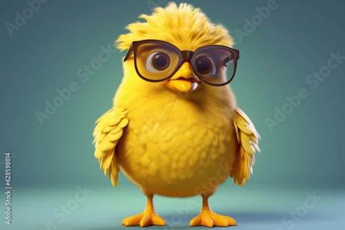 chick in sunglasses  illustration of funny chick in sunglasses  chick 3d model