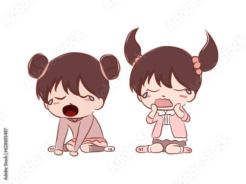 beautiful cute kid crying tearful sad shouting tantrum disappointed upset and wear fashion style clothes