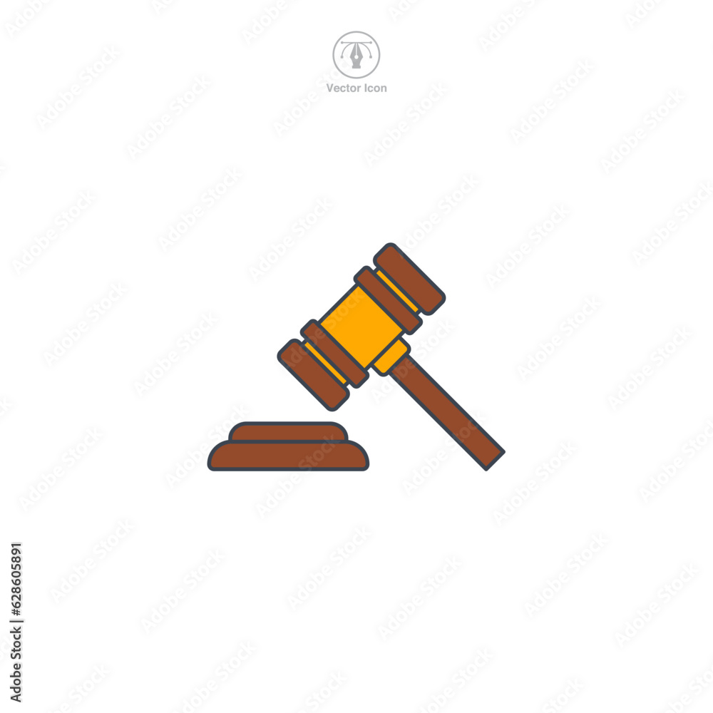 Gavel icon symbol vector illustration isolated on white background Gavel icon symbol vector illustration isolated on white background