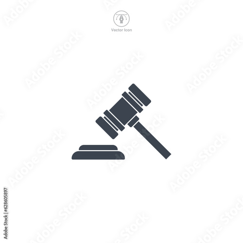 Gavel icon symbol vector illustration isolated on white background