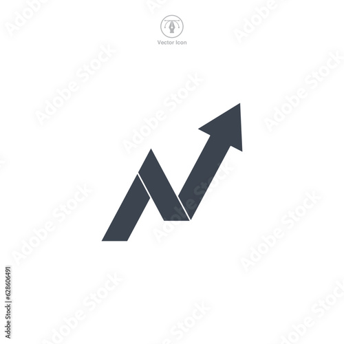 Increase Arrow icon symbol vector illustration isolated on white background