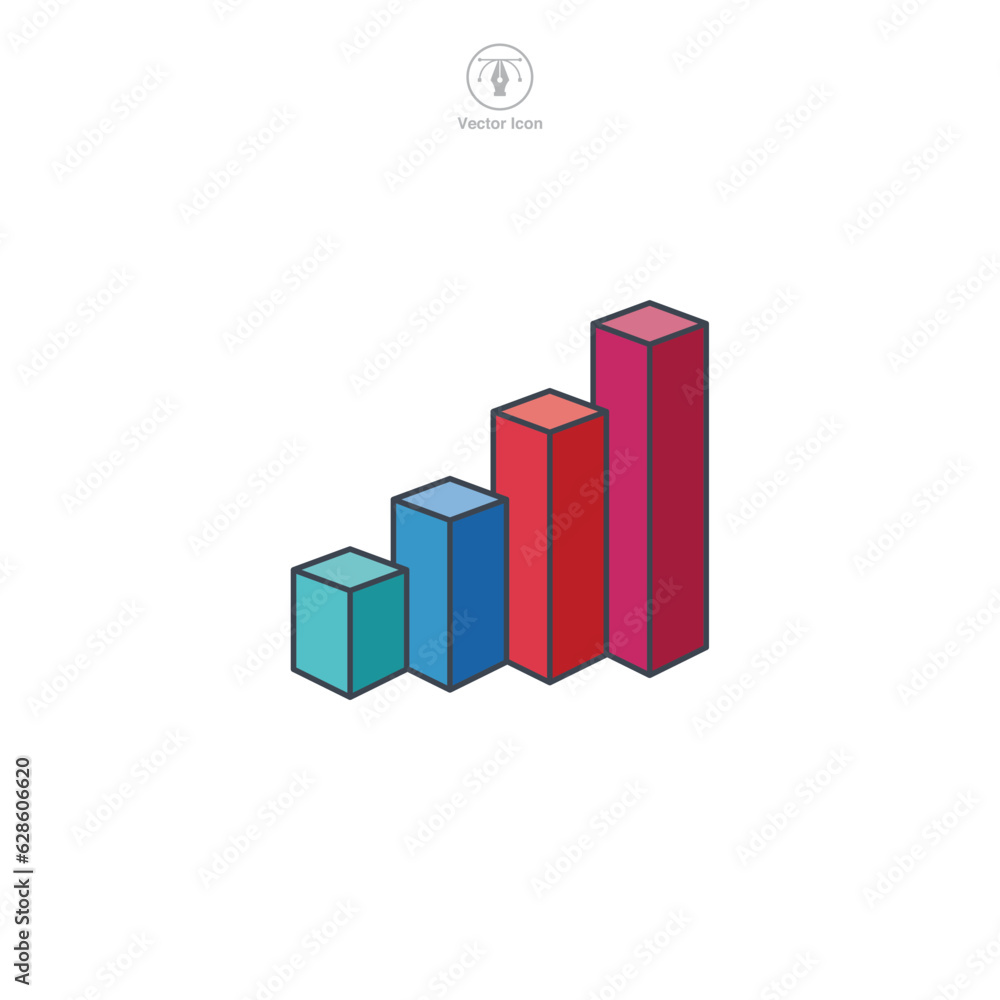 Bar chart icon symbol vector illustration isolated on white background Bar chart icon symbol vector illustration isolated on white background