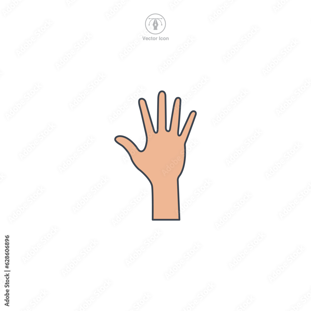 Obraz premium Hand Raised icon symbol vector illustration isolated on white background