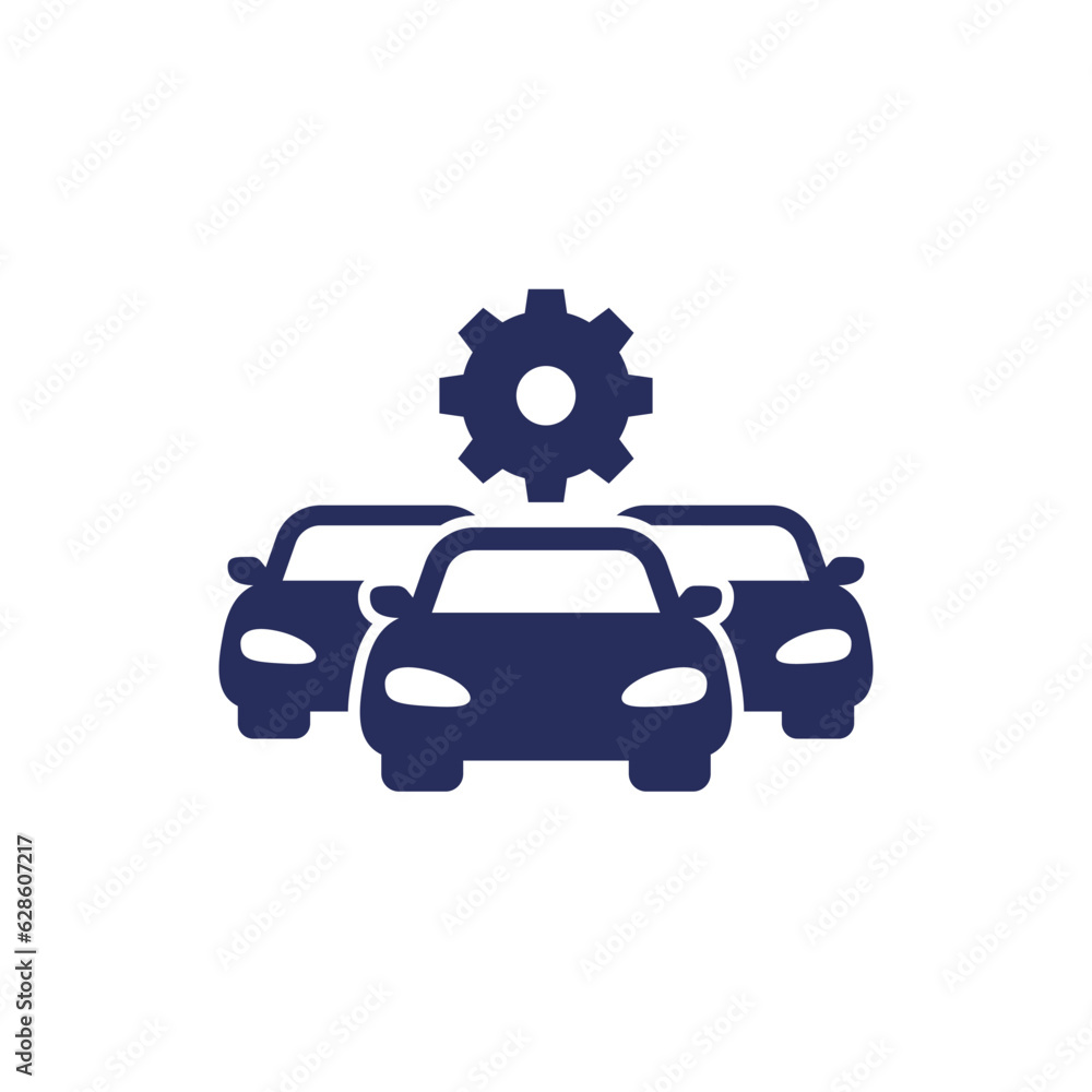 car fleet management icon on white