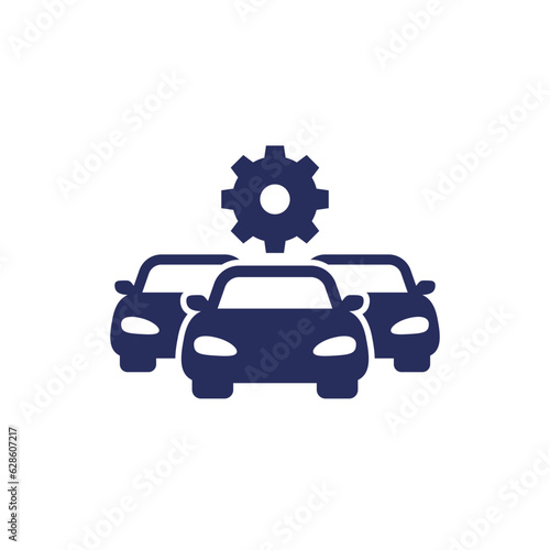 car fleet management icon on white