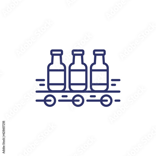 beverage production line icon, vector