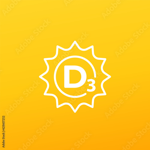 d3 vitamin icon for labels, vector