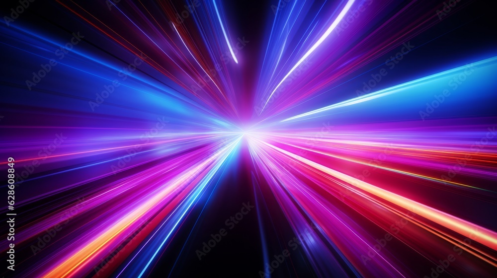 Colorful ray of light burst from the centre. Generative AI Colorful ray of light burst from the centre. Generative AI